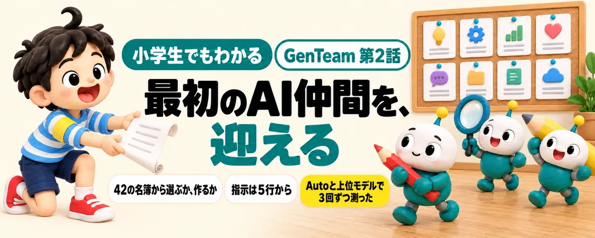 GenTeam 第2話 GenTeamで最初のAI仲間を迎える!テンプレートの選び方と、指示・モデルの決め方