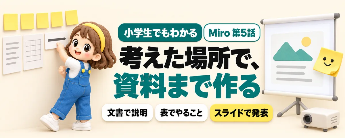 Miro 第5話 Miroで資料まで作る!文書・表・スライドを1枚のボードの上で
